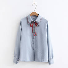 Women Spring Autumn Style Blouses Shirts Lady Casual Long Sleeve Turn-down Collar Ruffles Decor Blusas Tops DF3103 2024 - buy cheap