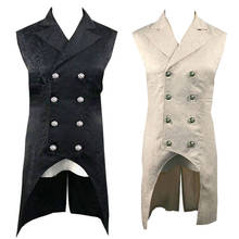 Roupa steampunk gótica dupla breasted para homens e mulheres, traje vitoriano, roupa vintage, colete, roupa para adulto 2024 - compre barato