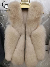 New real fox fur vest multi color winter women's fur coat long fur women's coat can be customized wholesale and retail 2024 - buy cheap