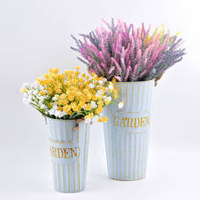 Винтажная железная ваза, молочный и белый цветочный горшок, ведро для пробуждения, креативная металлическая ваза для цветов для сухих цветов, украшение для дома 2024 - купить недорого