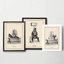 Póster de Estilo Vintage para pared de baño, imágenes de calamar, hipopótamo, divertido, gótico, Steampunk, pintura en lienzo, decoración 2024 - compra barato