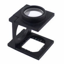 20X Metal Ruler Folding Scale Cloth Magnifier K9 Optical Lenses Black Spray Paint Pocket Magnifying Glass Loupe 2024 - buy cheap