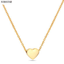 NIBASTAR Heart Shape Stainless Steel Necklace For Women Simple Sweet Pendant For Girl Fashion Party Choker Accessory 2024 - buy cheap