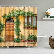 Garden Scenery Flower Plant Shower Curtain European Style Rural Landscape Bath Screen Background Wall Decor Hanging Curtains 2024 - buy cheap