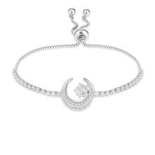 Luxury Zircon Star Moon Bracelets for Women Female Adjustable Tennis Buckle Chains Bracelet Muslim Islamic Jewelry 2024 - buy cheap