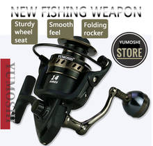 READY STOCK Yumoshi 14+1 Ball Bearings Big Trolling Fishing Reels Carp Metal Max Drag 30kg 2000-7000 Size Brown 2024 - buy cheap