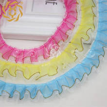 21Yards Golden Edge Ruffle Ruffle Lace Trim Pleated Ribbon Fabric Hem DIY Art Craft Supply for Scrapbooking Gift Wrapping 2024 - buy cheap
