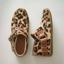 Botas femininas de cano curto e com estampa de leopardo, calçado feminino quente de inverno e com fivela, 2020 2024 - compre barato