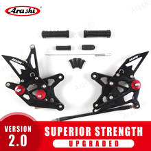 Arashi para kawasaki ninja zx6r deslocamento rápido rearset ajustável apoio para os pés pé peg conjunto traseiro ZX-6R zx6r zx636 2015 2016 2017 qs 2024 - compre barato