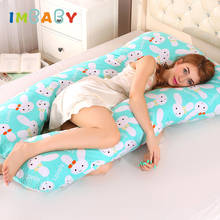 IMBABY-almohada de maternidad de algodón en forma de U, almohadas de cama, forro de cama para dormir de lado, ropa de cama, almohada de maternidad 2024 - compra barato