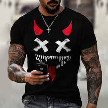 Футболка XOXO мужская с 3D принтом, короткий рукав, смешной узор в стиле рок-панк, модная Уличная Повседневная рубашка, большие размеры, на лето 2024 - купить недорого