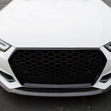 Rejilla delantera de parachoques para coche, accesorio deportivo, hexagonal, de rejilla, tipo panal, color negro brillante, para Audi A4/S4 B9 2017 2018, estilo RS4 2024 - compra barato