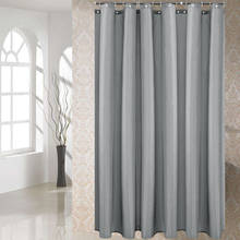 Cortina de ducha impermeable de Material de poliéster, visillo de ducha Simple de Color sólido con 12 ganchos de plástico, 180x180cm 2024 - compra barato