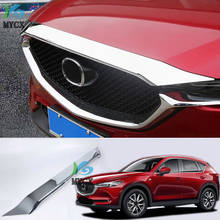 Подходит для Mazda CX5 CX-5 CX 5 2017 2018 2019 хромированная решетка из АБС-пластика, гриль, колпак двигателя, наклейка, крышка, отделка, литье, Стайлинг автомобиля, 2 цвета 2024 - купить недорого