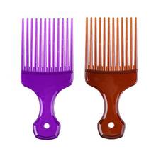 Dentes largos afro cabelo fork pente unisex estilo de cabelo encaracolado massagem pente escova cabelo estilo ferramenta 2024 - compre barato
