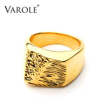 VAROLE Natural Rock Texture Ring Gold Color Statement Rings For Women Fashion Jewelry Bague Accessories Anillos Mujer 2024 - buy cheap