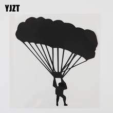 YJZT 14. 1cmx15.5cm silueta paracaidista calcomanía deportiva vinilo pegatina para coche negro/plata 8A-1097 2024 - compra barato