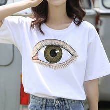 2021 Summer New Style Fashion eyelash Graphic T Shirt Women Eye shadow Grunge T-shirt Ullzang Top Tee Female ropa mujer 2024 - buy cheap