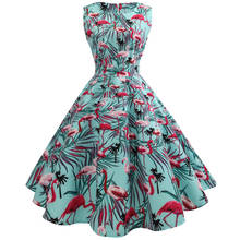 Rockabilly Dress 2021 New Flamingo Print Summer Dress Women Sleeveless Party Vestidos Mujer 50s 60s Vintage Dresses 2024 - buy cheap