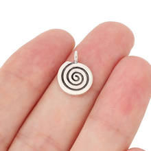 30 x Tibetan Silver Round Spiral Swirl Charms Pendants Beads Double Sided for DIY Jewelry Making Accessories 16x12mm 2024 - buy cheap