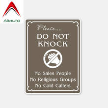 Aliauto Warning Car Sticker Please Do Not Knock No Sales Accessories Vinyl Decal for Smart Fortwo Opel Astra J Kia Rio,11cm*8cm 2024 - buy cheap