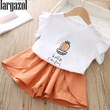 Jargazol/летняя детская одежда; Милая рубашка с принтом кактуса и юбка; Корейские костюмы; Комплект одежды для маленьких девочек 2024 - купить недорого