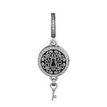 925 Sterling Silver Vintage Beads Regal Key Hanging DIY Charms 925 Sterling Silver original Fits European Woman Bracelets 2024 - buy cheap