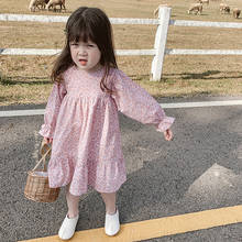 Girls Dress Autumn New Children Clothes Korean Style Sweet Baby Girl Long-Sleeved Floral Dress Toddler Kids 2024 - buy cheap
