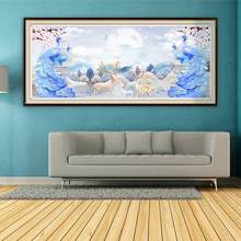 Quadrado completo broca redonda pintura diamante veados pavão animais diamante bordado paisagem de inverno imagem de strass decoração da sua casa 2024 - compre barato