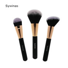 Sywinas-conjunto de pincéis de maquiagem com 3 peças de pincéis profissionais para base, pó, blush, contorno, maquiagem, kit de ferramentas 2024 - compre barato