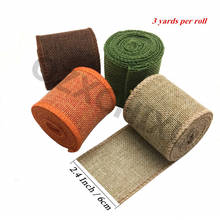 Burlap Ribbon Wired Rolls 13.2 Yards 2.4 Inch, Wrapping Burlap Ribbon for Christmas Crafts Decoration Wedding Floral Bows Trims 2024 - buy cheap
