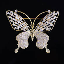 Fashion Cubic Zirconia Brooches Pins for Women Men Delicate Butterfly Rhinestone Insect Brooch Shirt Suit Brooch Wedding Jewelry 2024 - buy cheap