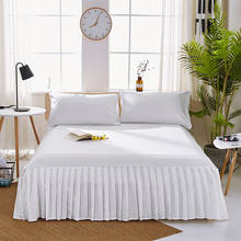 Saia de cama de cor sólida, lençol protetor de colchão, cobertura de cama para casa, hotel 2024 - compre barato