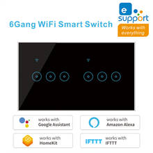 4 5 6 Gang WiFi Smart Switch Tuya Glass Touch Panel Wall Switch Wireless Control Alexa Google Home Compatible 95-240V AC 2024 - buy cheap