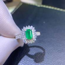 Женское новое кольцо с натуральным изумрудом серебро 925 пробы простой дизайн свежий и красивый стиль 2024 - купить недорого