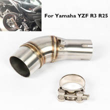 Motorcycle Exhaust Connecting Tube Middle Mid Link Pipe Slip on YZF-R3 R25 Exhaust Pipe for Yamaha YZF R3 R25 2024 - buy cheap