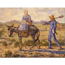 Pintura de arte moderno sobre lienzo por la mañana para salir a trabajar, obra de arte de alta calidad de Vincent Van Gogh pintada a mano 2024 - compra barato