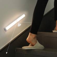 Luminária noturna led recarregável com sensor de movimento, sem fio, usb, para cozinha, guarda-roupa, decoração do quarto, com sensor de movimento 2024 - compre barato