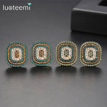 LUOTEEMI Vintage Design Multicolor Square Stud Earring for Women Wedding Party Cubic Zircon Jewelry Fashion Oorbellen Boucle 2024 - buy cheap