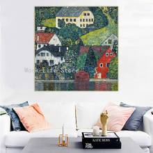 Gustav Klimt《Houses at Unterach on Attersee,1916》Canvas Art Oil Painting Art Picture Wall Decor Home Interior Decoration 2024 - buy cheap