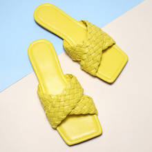 LOVIRS-Sandalias planas de diseñador para mujer, chanclas de playa con punta cuadrada, zapatos de interior y exterior, talla 36-42, Verano 2024 - compra barato
