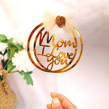 LOVE Wedding Acrylic Cake Topper Gold Heart Cupcake Topper For Anniversary Happy Mother's Father's Day Cake Decorations 2024 - buy cheap