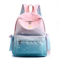 Mochila de viagem antifurto moda coreana, mochila escolar coroa lua estrelas impressão antirroubo de boa qualidade mochila de nylon para estudantes 2024 - compre barato