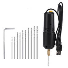Mini taladro eléctrico portátil, herramienta de perforación de 15 W, 5V, USB, 12000 Rpm, para Perla, resina epoxi, fabricación de joyas, manualidades de madera, bricolaje