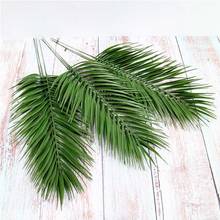 Folhas artificiais de plástico tropical, folhas de palmeira para caseiro e jardim de casa, acessórios de decoração de fotos de 52cm, 1 peça 2024 - compre barato