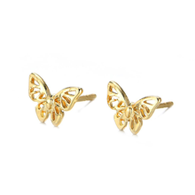 Attractive Design Light Yellow Gold Color Alloy Butterfly Shape Stud Earrings for Women Insect Jewelry 2024 - buy cheap