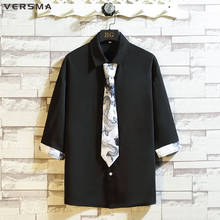 VERSMA Korean Harajuku White Blouse Vintage Clothing Tie Shirt Men Women Summer Oversize Retro Wide White Shirt Men Dropshipping 2024 - buy cheap