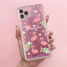 For iPhone 7 6S 8 Plus Case Luxury Quicksand Flamingo Silicone Soft Cover For iPhone 11 12 Pro X XR XS Max Shockproof Phone Case 2024 - купить недорого