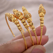 24K 4pcs Bead mosaic Gold Color Dubai Bangles For Boys Girl Luxury Baby Bangles Bracelet  Girl Dubai Bangles Child jewelry 2024 - buy cheap