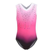 Kids Pattern Gradient Children Dance Dresses Plus Size Gymnastics Bodysuit Jumpsuit Leotard Ballet Dance Wear for 6-14Y 2024 - buy cheap